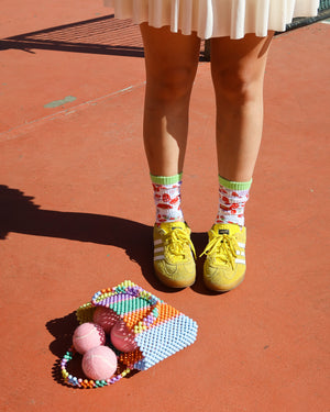 Sock candy mushroom forest tennis crew sock cute tennis socks